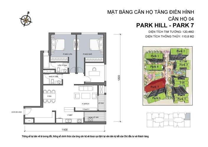 Tìm hiểu thiết kế căn hộ 4 phòng ngủ tòa Park 7 Times City Mat-bang-toa-park-7-times-city-04