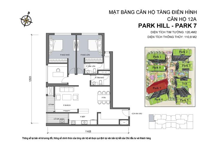 Tìm hiểu thiết kế căn hộ 4 phòng ngủ tòa Park 7 Times City Mat-bang-toa-park-7-times-city-12a